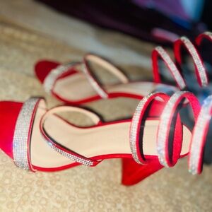 Elegant Red Strappy Heels